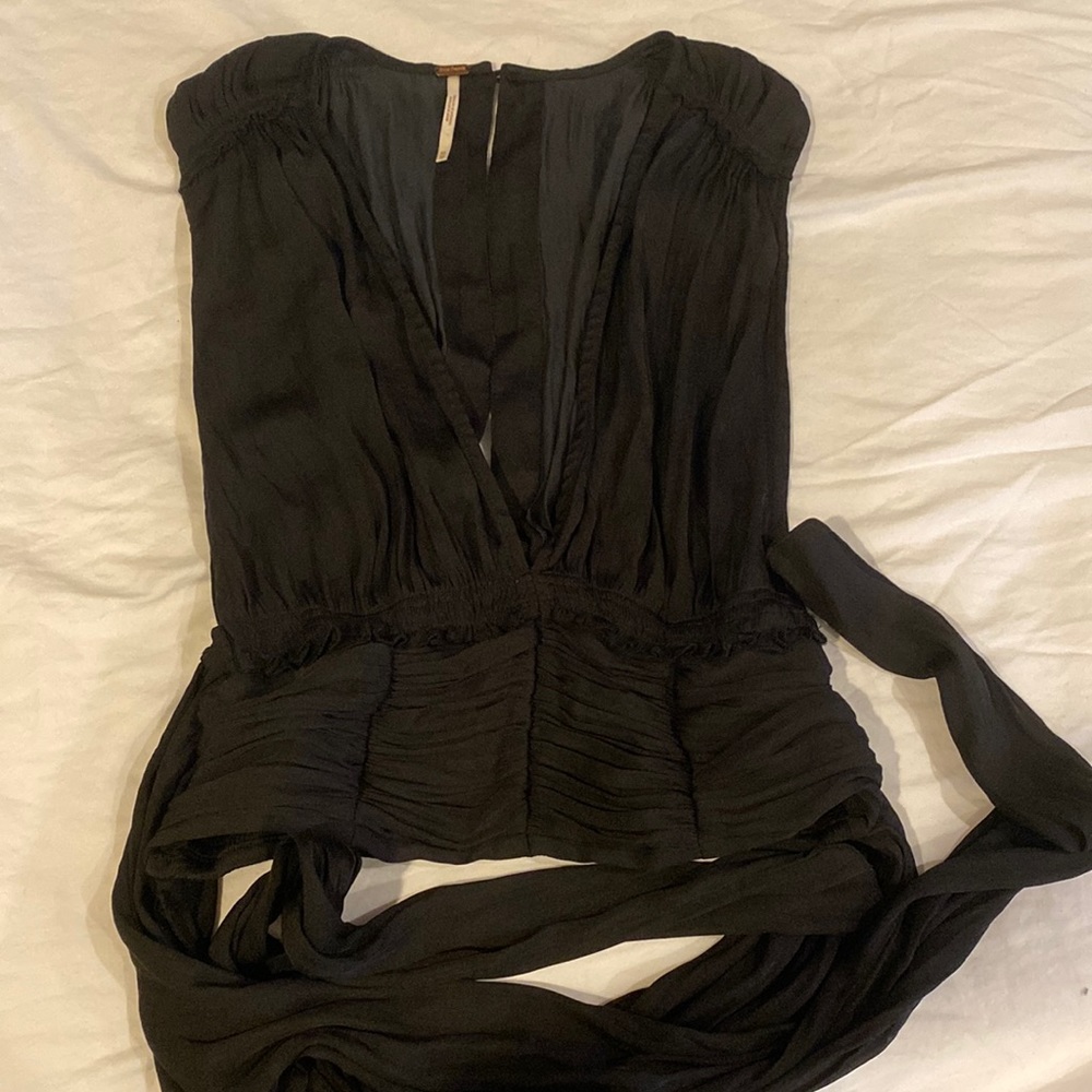 Free people deep v ruched top